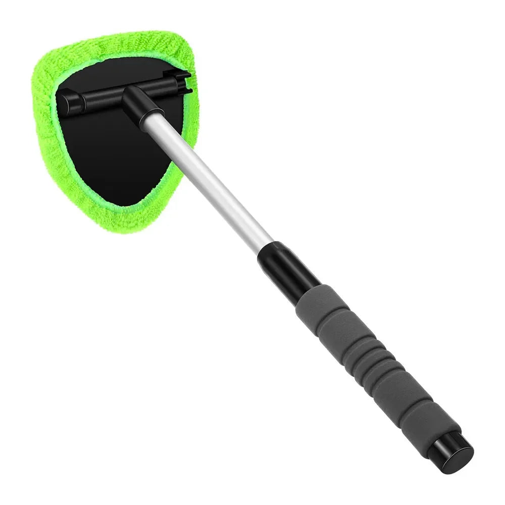 Nettoyeur de pare-brise télescopique et recharges microfibre