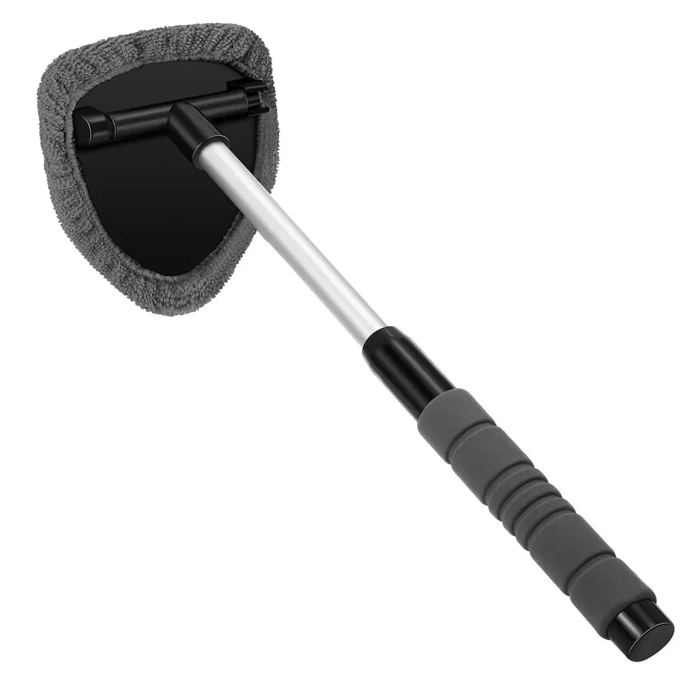 Nettoyeur de pare-brise télescopique et recharges microfibre