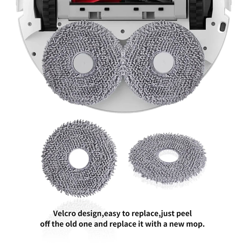Patins microfibre de remplacement compatibles Roborock Qrevo