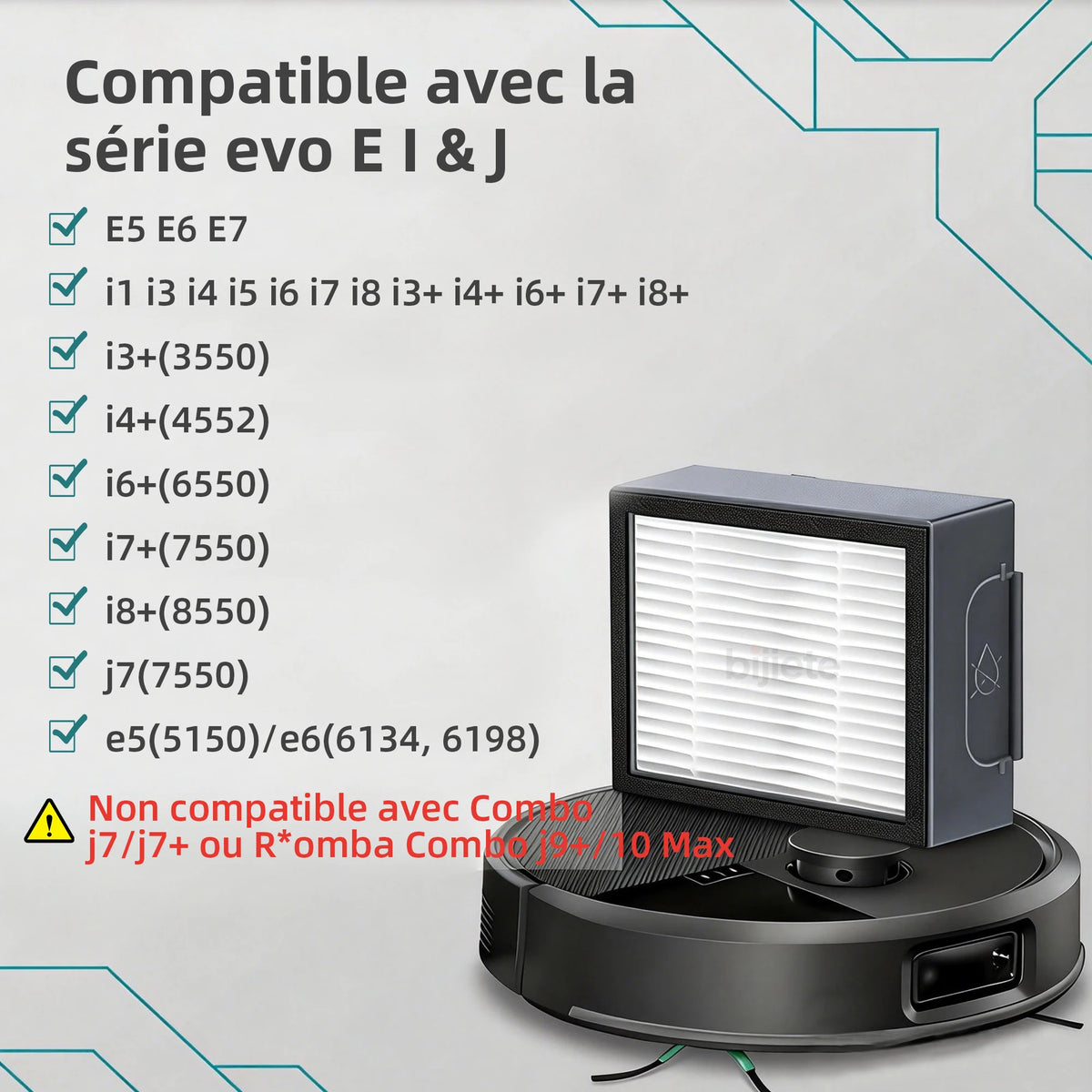 Filtres de remplacement compatibles Roomba e i j