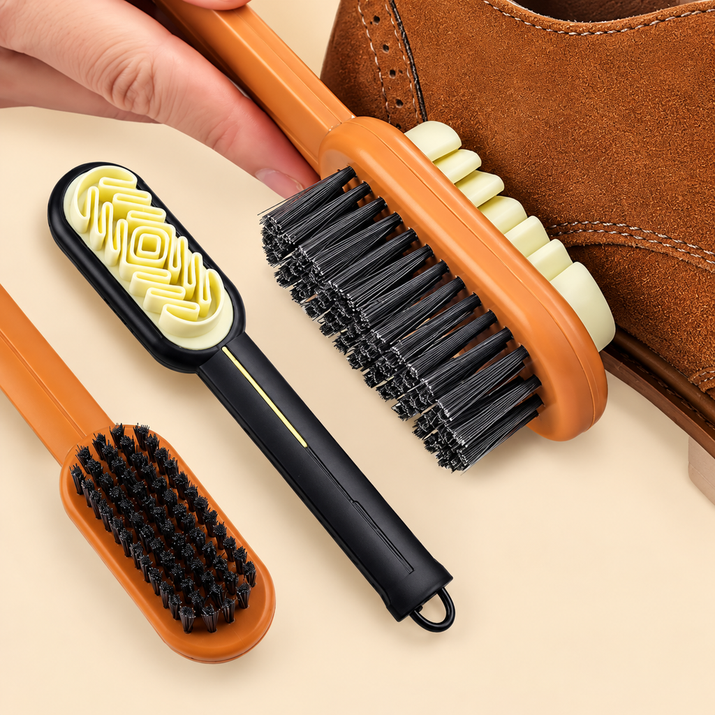 Brosse double face pour chaussures en daim et nubuck